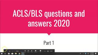 ACLS questions and Answers 2020 [upl. by Gem431]