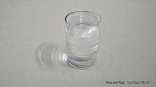 How to Draw a Glass of Water  Hyperrealistic Drawing  Tutorial [upl. by Mooney]