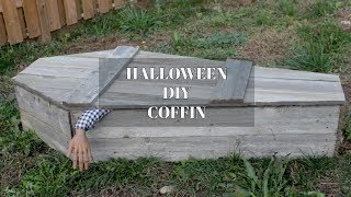 DIY Halloween Coffin Tutorial Reclaimed Wood [upl. by Eirovi]