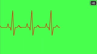 GREEN SCREEN Heartbeat line Animation effect For medical purpose [upl. by Ahsekahs705]