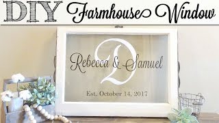 DIY Farmhouse Window  Tips For Adding Vinyl to Glass [upl. by Ahsats]