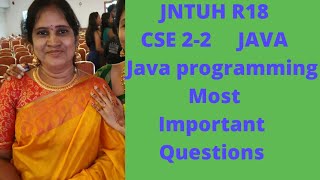 JAVA programming Most Important Questions JNTUH R18 CSE 22 [upl. by Guenevere]