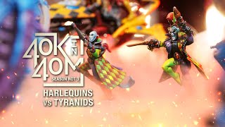 Harlequins vs Tyranids Warhammer 40k in 40 minutes [upl. by Anotyad]