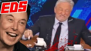 John Stewart Nearly Slits Wrist Breaking A Coffee Mug Yelling About Musk [upl. by Niwri]