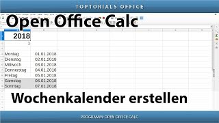 Dynamischen Wochenkalender erstellen OpenOffice Calc [upl. by Laryssa]