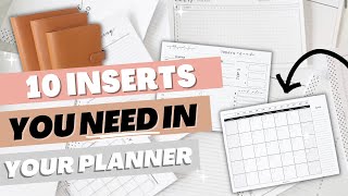 10 MUST HAVE Planner Inserts You NEED In Your Planner [upl. by Ailaham]