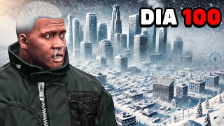 SOBREVIVÍ 100 DÍAS a una TORMENTA de NIEVE en GTA 5 [upl. by Atires]