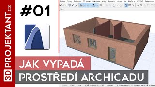 Jak vypadá prostředí ARCHICADU  základy modelování 01  ARCHICAD 23 [upl. by Ayanad]