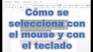 Cómo seleccionar texto con el teclado y con el mouse [upl. by Ytok146]