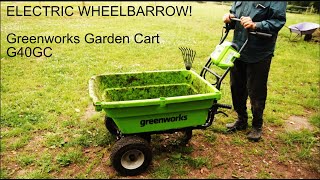 Electric Wheelbarrow review Greenworks garden cart G40GC [upl. by Ahsino]