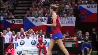 Karolina Pliskova vs Anastasia Pavlyuchenkova Funny Moment HD FINAL Fed CUP Prague 2015 [upl. by Arima]