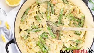 Pasta met asperges en zalm in een romige dillesaus [upl. by Jean-Claude608]