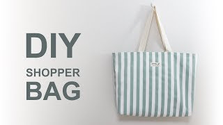 빅사이즈 에코백 만들기 DIY  미싱으로 핸드메이드 가방만들기ENG sub Sewing tutorial shoulder bag  tote bag 소잉타임즈 [upl. by Jump995]