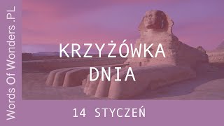 WOW Krzyżówka Dnia 14 Styczeń  Odpowiedzi Words Of Wonders [upl. by Parthen]