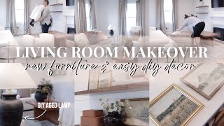 DIY LIVING ROOM MAKEOVER ON A BUDGET 2024  TRENDY DECORATING IDEAS [upl. by Marciano453]