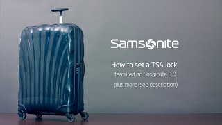 Samsonite Cosmolite 3  How to set the TSA lock code [upl. by Neelcaj602]