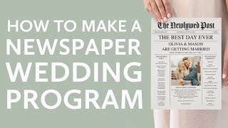 How To Make A Newspaper Wedding Program  DIY Wedding Programs [upl. by Mosa]