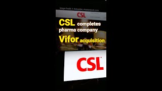 CSL Completes Acquisition of Vifor for 44 Billion [upl. by Vtarj]