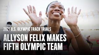 Allyson Felix Makes Fifth Olympic Team  2021 US Olympic Track Trials  Runners World [upl. by Sansbury]