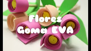 Cómo hacer flores goma EVA fácilmente [upl. by Nwahsauq]