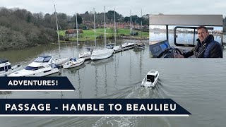 Solent Adventure Hamble River to Bucklers Hard on Beaulieu River on a Yamaha powered Quarken 27 [upl. by Grubman]