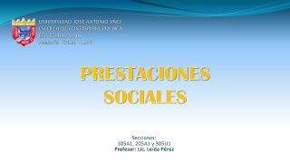 PRESTACIONES SOCIALES  Contabilidad III  UJAP [upl. by Levine743]