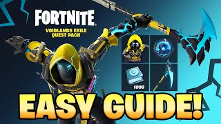 How To COMPLETE ALL VOID WARRIOR ABSENZ CHALLENGES in Fortnite Voidlands Exile Quests Pack Guide [upl. by Eyram]