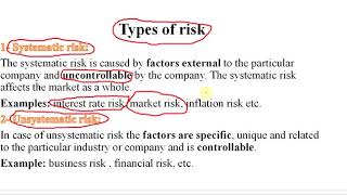 Lecture 31 What is Systematic and Unsystematic Risk [upl. by Elleimac308]