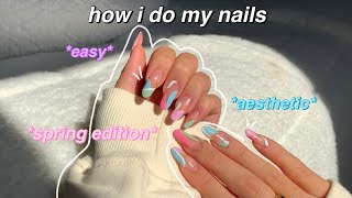 HOW I DO EASY SPRING NAILS PINTEREST INSPIRED  Ep 2 🌷 [upl. by Assilla490]