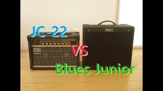 Roland JAZZ CHORUS 22（JC22 VS Fender Blues Junior 比較レビューDEMO Review Sound Comparison [upl. by Sylirama]