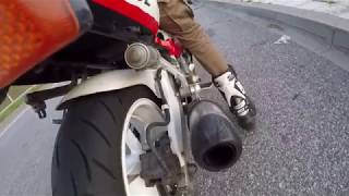 Honda cbr 600 F2 100HP Sound and pov Black Widow exhaust [upl. by Randene]