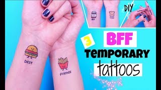 DIY BFF TEMPORARY TATTOOS  DIY Tattoos At Home [upl. by Paule]