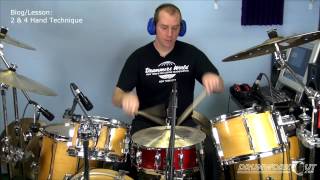 Moeller drumming technique for 2amp4 drumset grooves Bill Bachman for Drumworkoutcom [upl. by Yelir853]