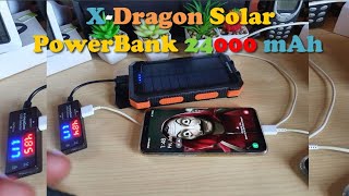 Solar Power Bank X DRAGON 24000mAh Waterproof Portable Solar Charger Review [upl. by Suivart]