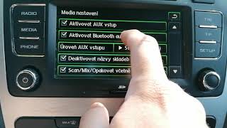 ActivationAktivácia AUXBluetooth VRS Škoda Rádio Bolero [upl. by Lauder527]