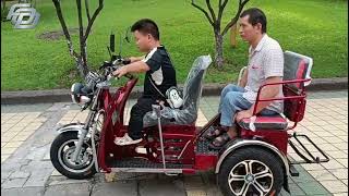 150CC 3 wheel car motor tricycle gasoline Tricycle for the handicapped [upl. by Ekle349]