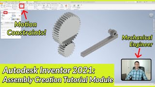 Motion Constraints  Autodesk Inventor Assembly Tutorial  Autodesk Inventor 2021 IN DEPTH [upl. by Bible]