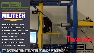 MILITECHs 2019 FAST High Cut Ballistic Helmets Compression Test  Part 1 [upl. by Reiche]