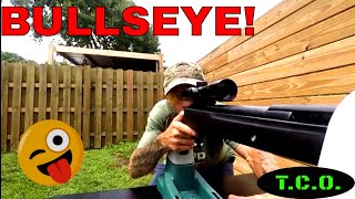 GAMO VARMINT 177 AIR RIFLESIGHTING IN THE SCOPE [upl. by Htaek]