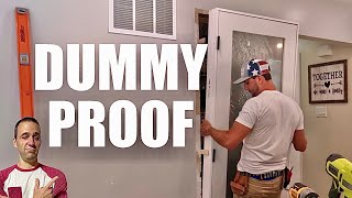 How to install a prehung door  The easiest and most efficient way to hang prehung door diy doors [upl. by Mercado]