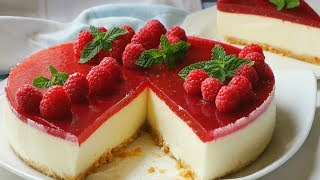 Tarta de queso SIN HORNO con mermelada fácil y rápida [upl. by Oigres481]