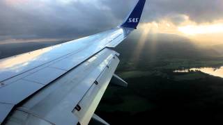 HD SAS  Amazing landing at Oslo Gardermoen  SAS 737705W HD [upl. by Kcoj]