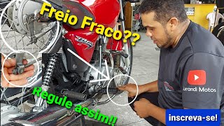 Como regular o freio de qualquer moto FREIO TAMBOR rápido e fácil [upl. by Hamimej]