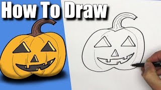 How To Draw a JackOLantern  EASY  Step By Step [upl. by Deb728]