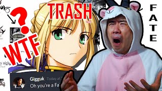 GENSHIN IMPACT PLAYER Reacts to Gigguk Explaining the ENTIRE FATE SERIES REACTION  FGO IS TRASH [upl. by Lekkim]