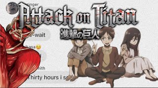 AOT LEVI amp EREN PRANK THE GROUP CHAT ATTACK ON TITAN TEXTS’Dead Girl WalkingHeatherThe Musical’ [upl. by Anirehs]