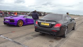 MercedesAMG E63 S 4Matic vs Lamborghini Aventador [upl. by Irovi517]