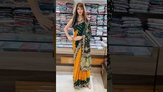 Beautiful gottapatti bandhani saree  latest designer saree 2024 shorts viralshort [upl. by Nosemaj]