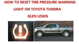 How To Reset Tire Pressure Warning Light On Toyota Tundra [upl. by Heck]