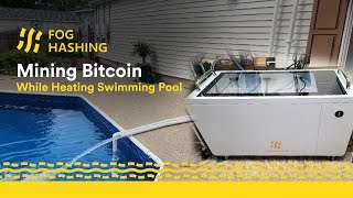 Mining Bitcoin while Heating Swimming Pool  Heat reuse by immersion cooling suite [upl. by Ener950]